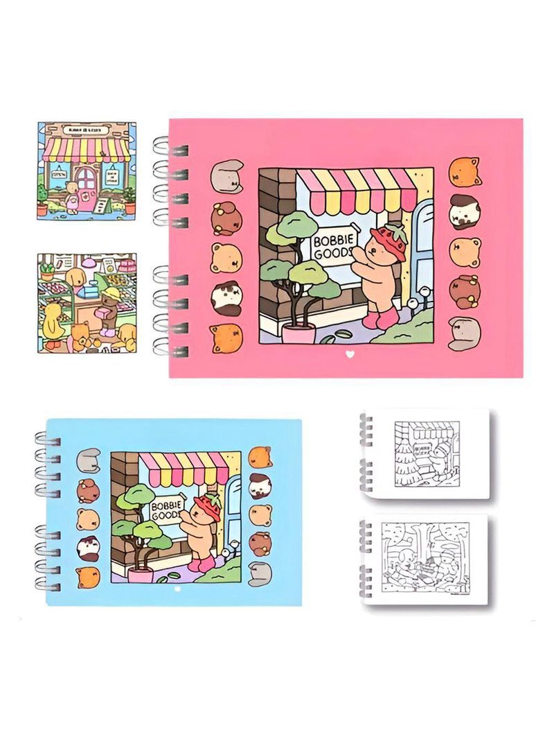 Livrinho Para Colorir Bobbie Goods Capa Dura Diversão Pintura Rosa