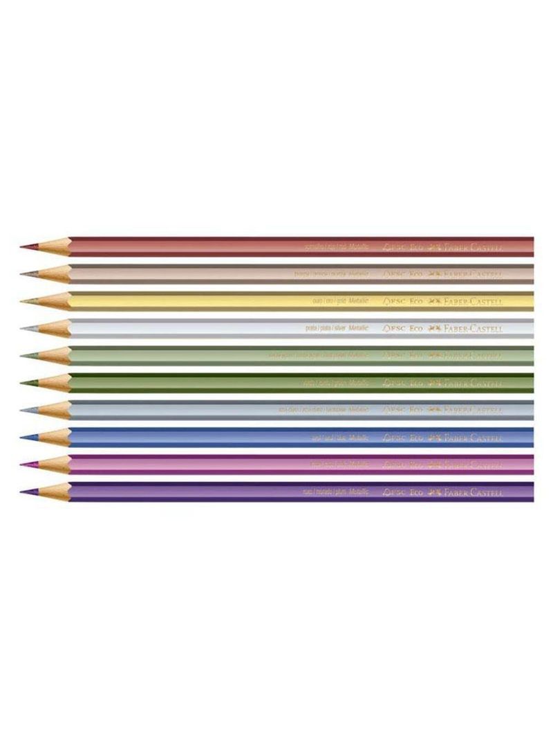 Lápis De Cor Ecolápis 120410g 10 Cores Metallic - Faber Castell