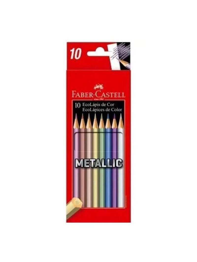 Lápis De Cor Ecolápis 120410g 10 Cores Metallic - Faber Castell