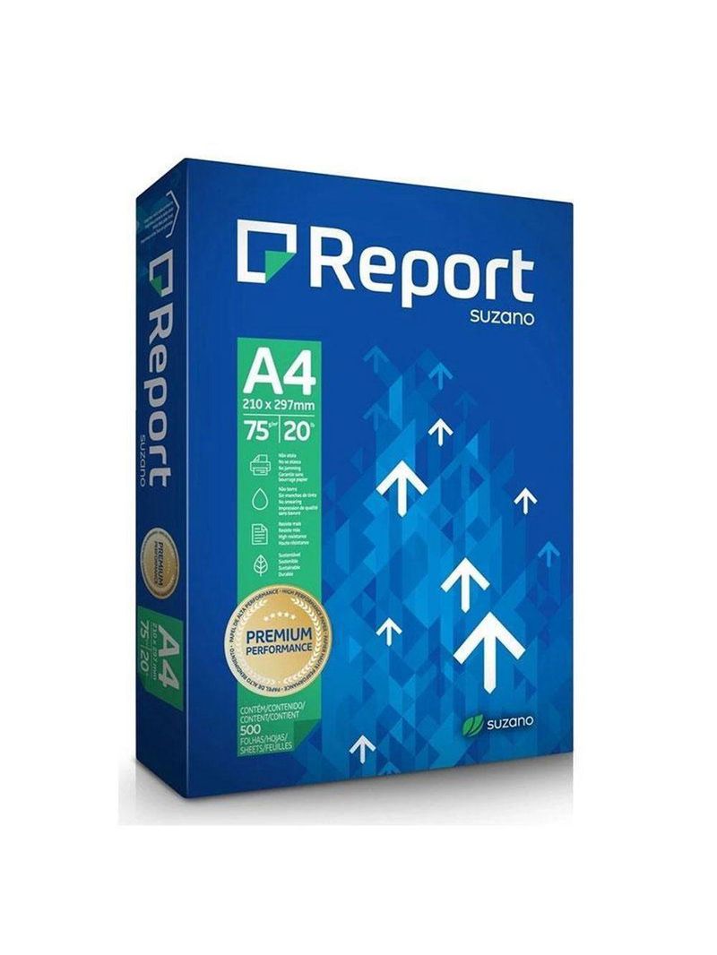 Papel Sulfite A4 75g 500 Folhas Premium Branco - Report