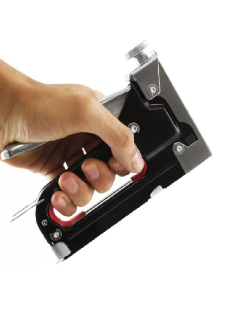 Kit Grampeador Pinador De Tapeceiro Maleta Kit Completo 4 A 14mm 300 Grampos Pregos Estofado Madeira