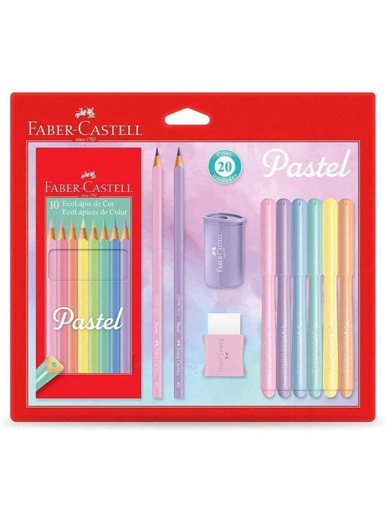 Kit Escolar Tom Pastel 20 Peças - Faber Castell