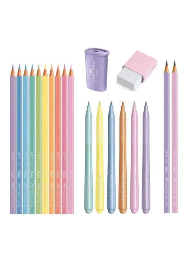 Kit Escolar Tom Pastel 20 Peças - Faber Castell