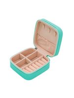 Porta Joias Portatil Viagem Estojo Maleta Caixinha Com Ziper Verde