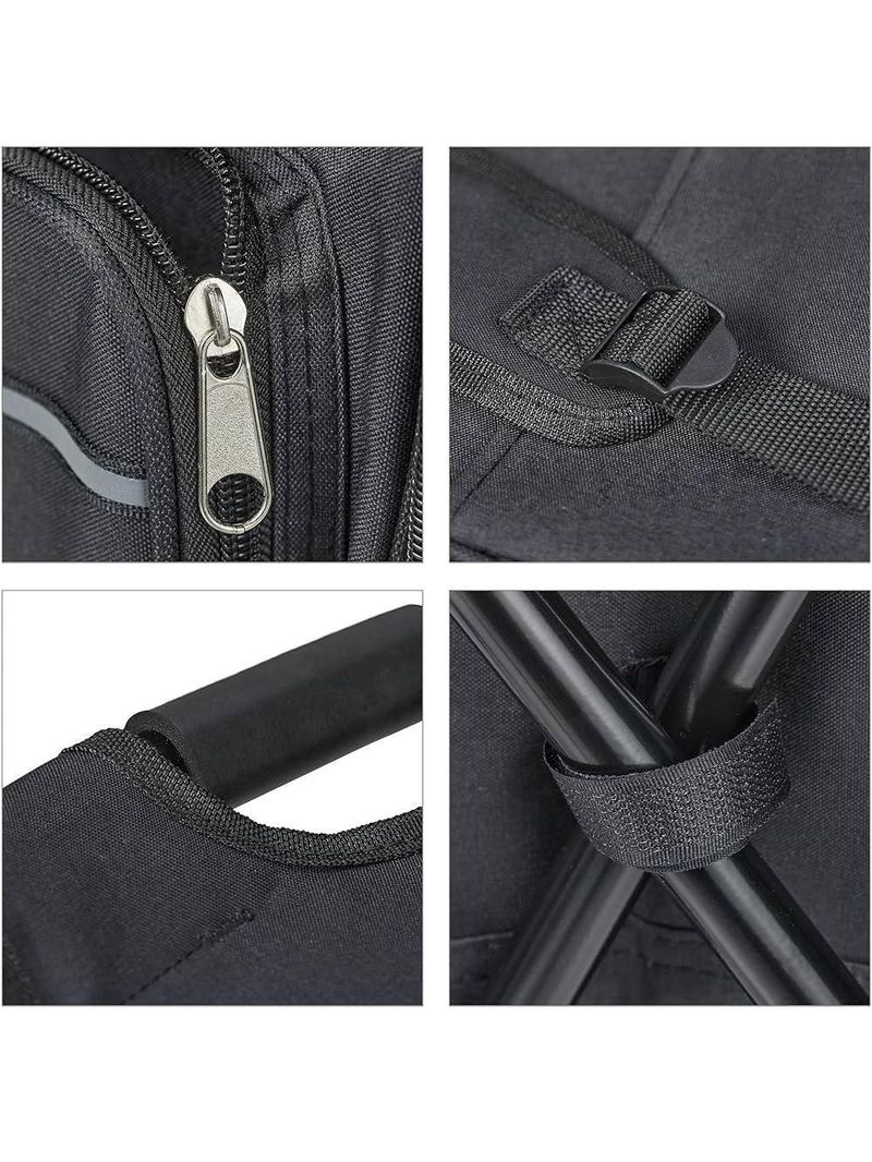 Banqueta Mochila Dobravel Vira Cadeira Bolsa Termica Portatil Multiuso Camping Pesqueiro Pesca 2 E 1 Preto