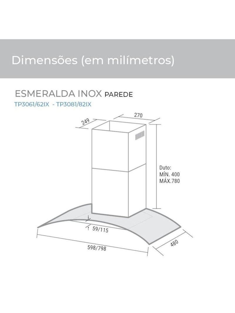 Coifa Esmeralda 60 Cm Suggar 110V