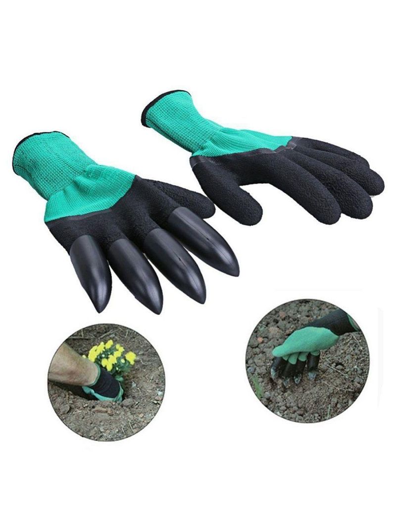 Luva Para Jardinagem Com Garras Cavar Jardim Planta Protetora Par