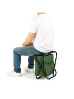 Banqueta Banco Dobravel Mochila Cadeira 2 Em 1 Bolsa Termica Pesca Camping Praia Pesqueiro Passeio Verde