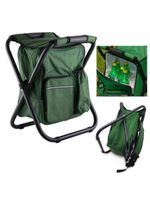 Banqueta Banco Dobravel Mochila Cadeira 2 Em 1 Bolsa Termica Pesca Camping Praia Pesqueiro Passeio Verde