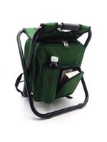 Banqueta Banco Dobravel Mochila Cadeira 2 Em 1 Bolsa Termica Pesca Camping Praia Pesqueiro Passeio Verde