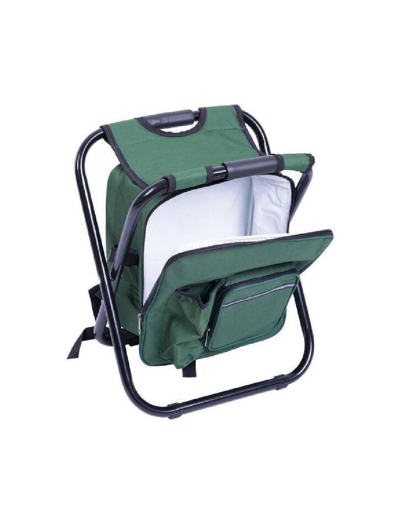 Banqueta Banco Dobravel Mochila Cadeira 2 Em 1 Bolsa Termica Pesca Camping Praia Pesqueiro Passeio Verde