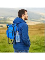 Banqueta Cadeira Mochila Dobravel Bolsa Semi Termica Banqueta Portatil 2 Em 1 Camping Pesca Azul
