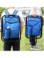 Banqueta Cadeira Mochila Dobravel Bolsa Semi Termica Banqueta Portatil 2 Em 1 Camping Pesca Azul