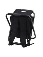 Banqueta Mochila Dobravel Vira Cadeira Bolsa Termica Portatil Multiuso Camping Pesqueiro Pesca 2 E 1 Preto
