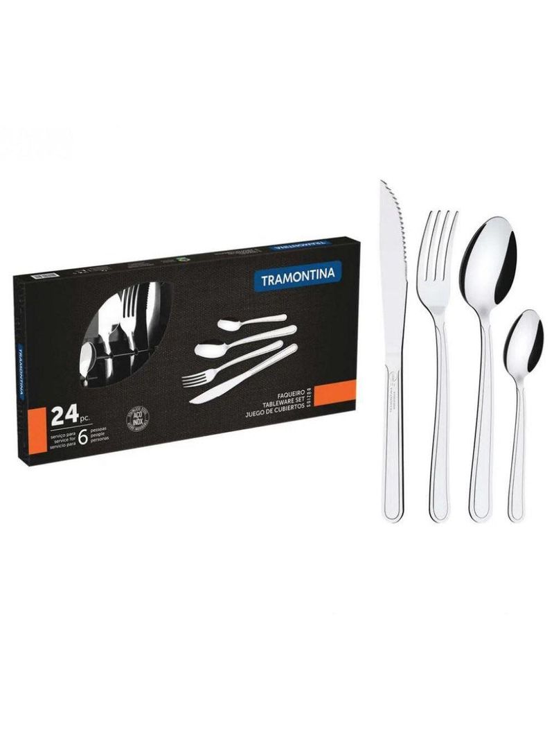 Jogo de Talher Faqueiro 24 Peças Inox Buzios Tramontina