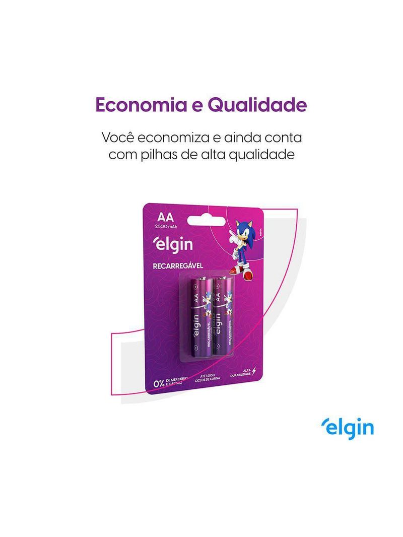 Pilha Recarregável AA Comum Blister Com 2 Unidades