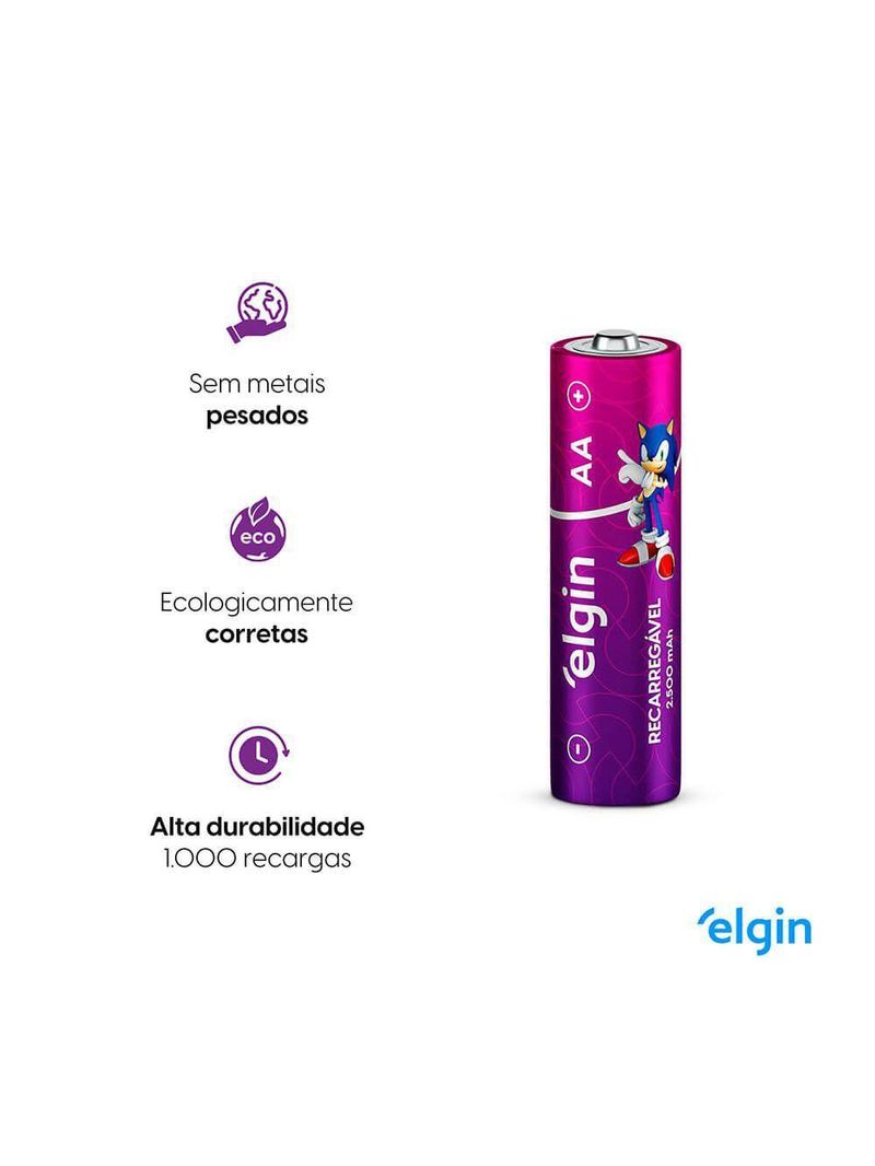 Pilha Recarregável AA Comum Blister Com 2 Unidades