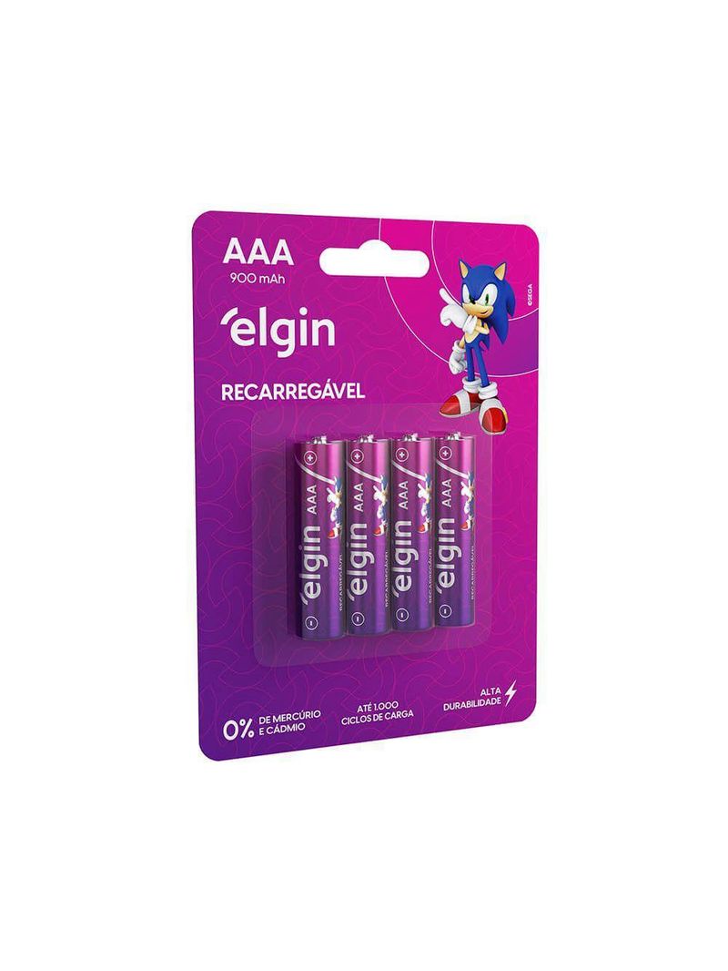 Pilha Recarregável AAA Palito 900mah Blister Com 4 Unidades