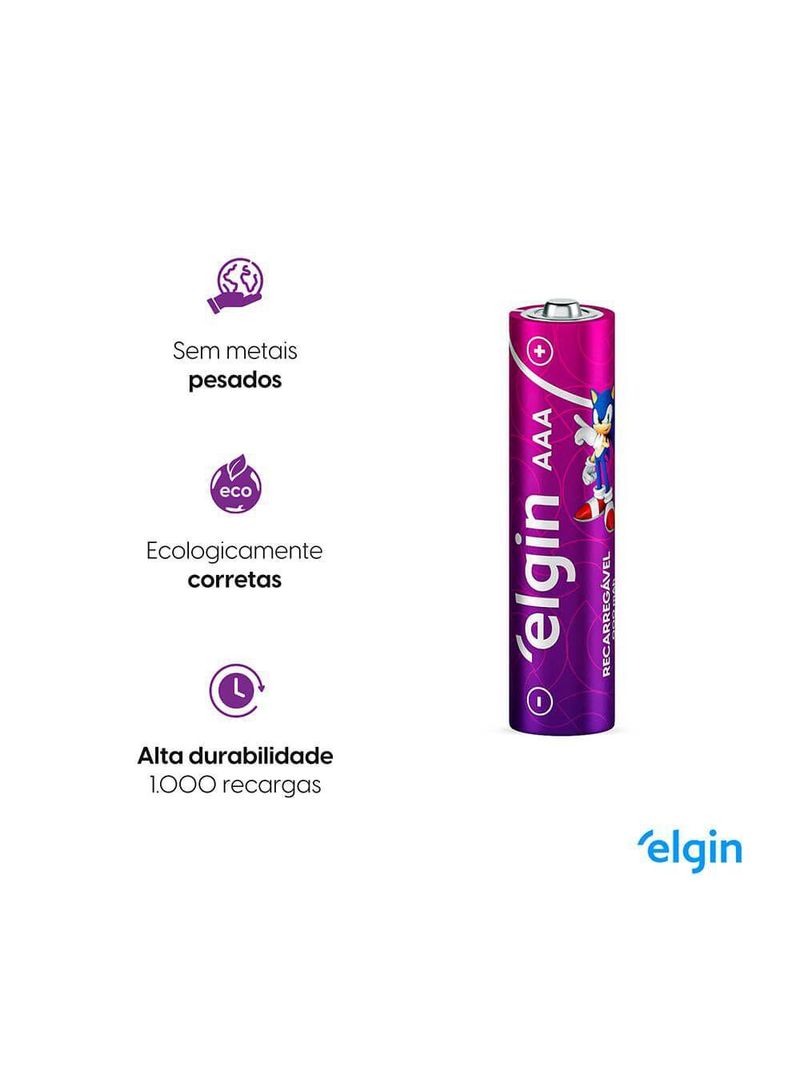 Pilha Recarregável AAA Palito 900mah Blister Com 4 Unidades