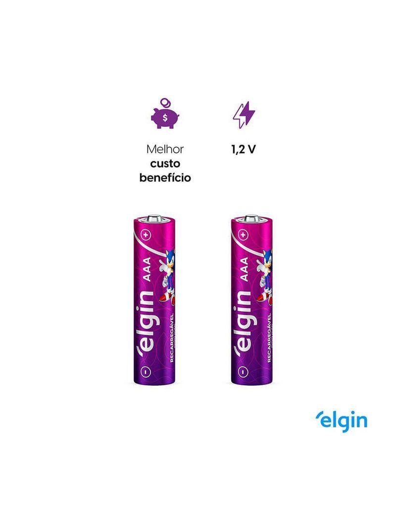 Pilha Recarregável AAA Palito 900mah Blister Com 4 Unidades