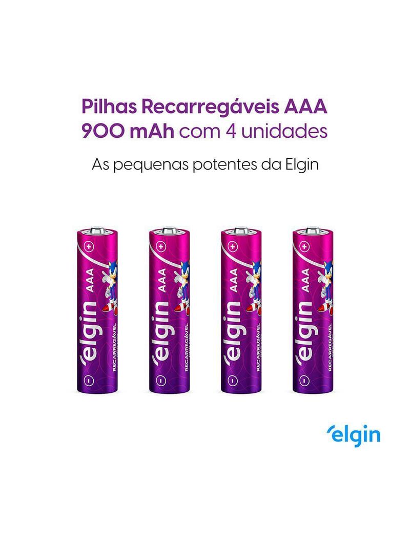 Pilha Recarregável AAA Palito 900mah Blister Com 4 Unidades