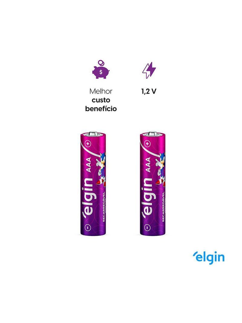 Pilha Recarregável AAA Palito 900mah Blister Com 2 Unidades