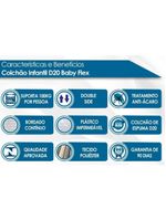 Colchão do Bebê D20 Baby Flex Infantil - 70x130x10 - Orthoflex