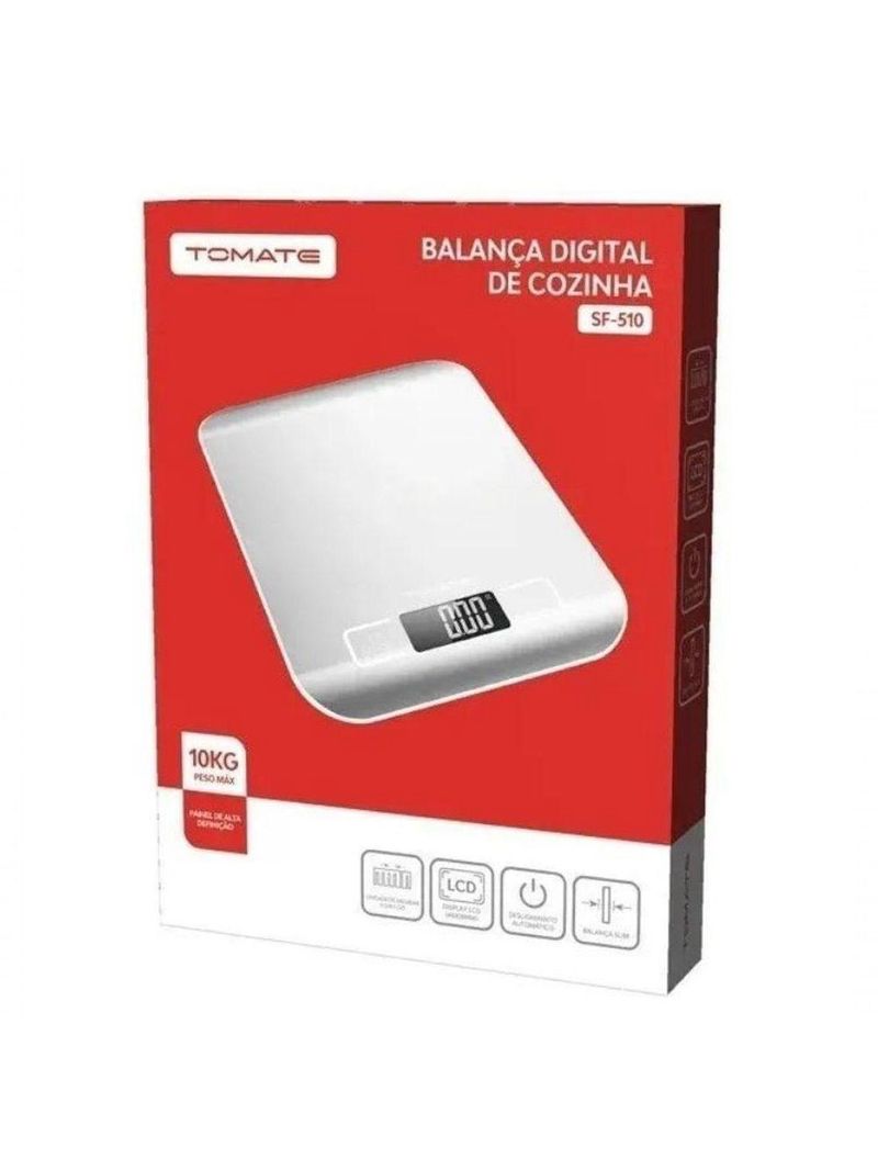 Balança Digital Inox Para Cozinha 10kg Dieta E Nutrição