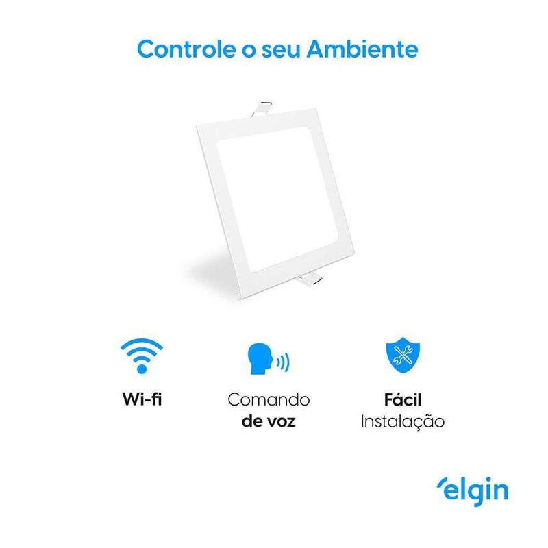 Luminária De Embutir Quadrada Smart 18W Com E Home Bivolt