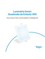 Luminária De Embutir Quadrada Smart 18W Com E Home Bivolt