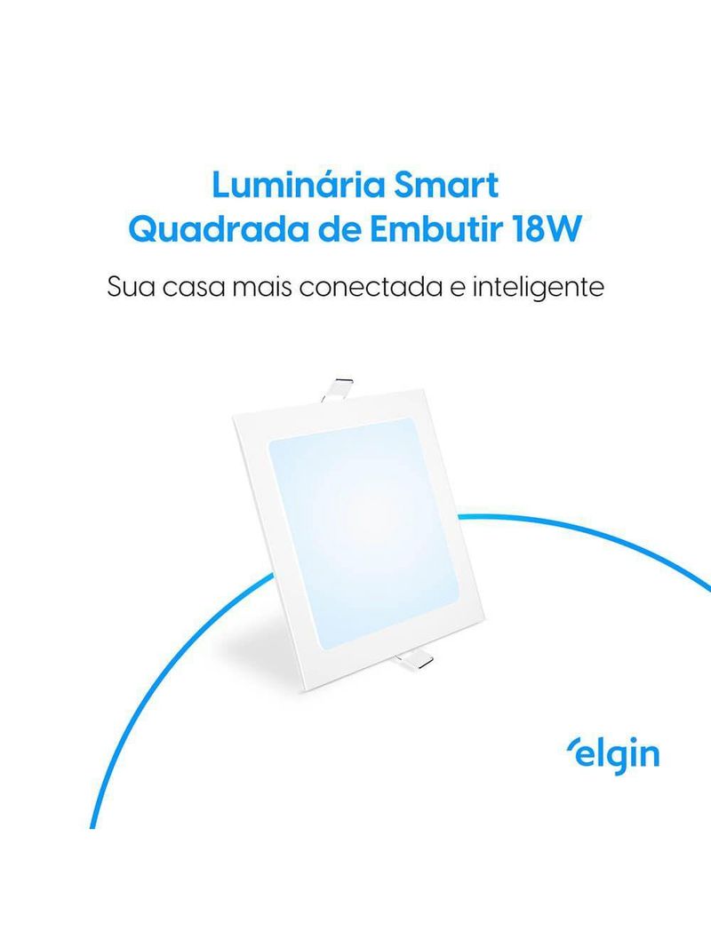 Luminária De Embutir Quadrada Smart 18W Com E Home Bivolt