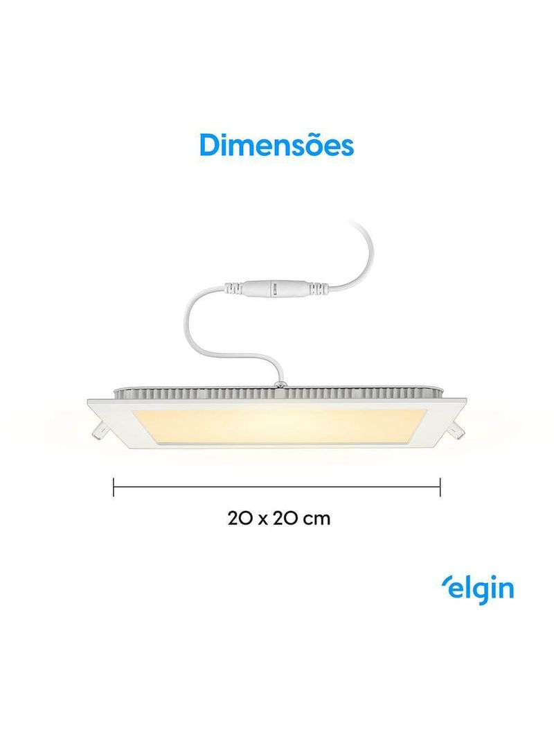 Luminária De Embutir Quadrada Smart 18W Com E Home Bivolt