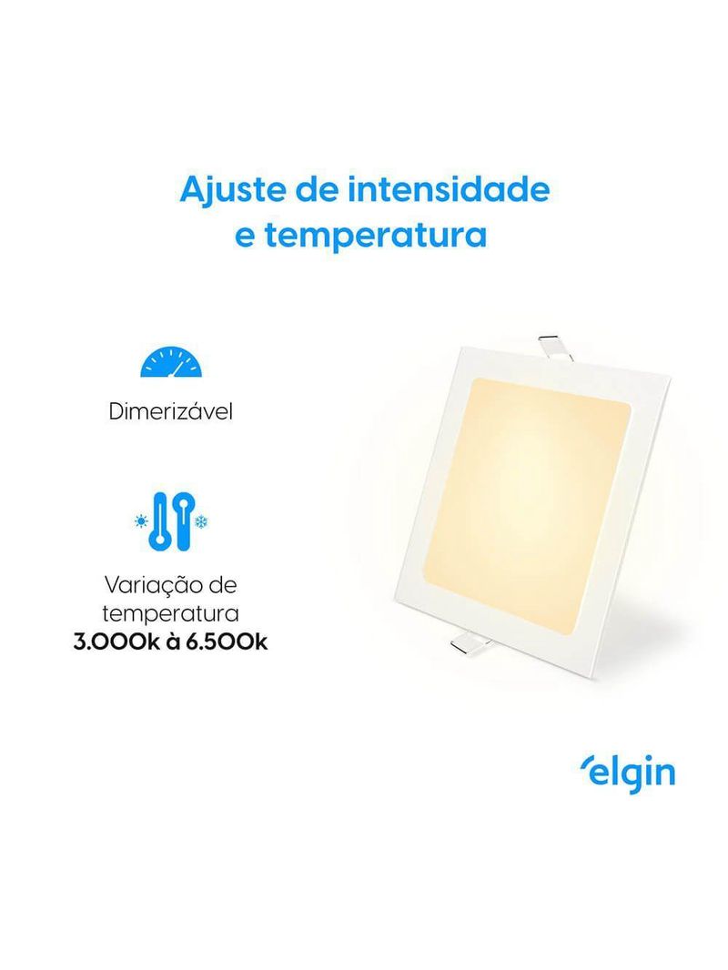 Luminária De Embutir Quadrada Smart 18W Com E Home Bivolt