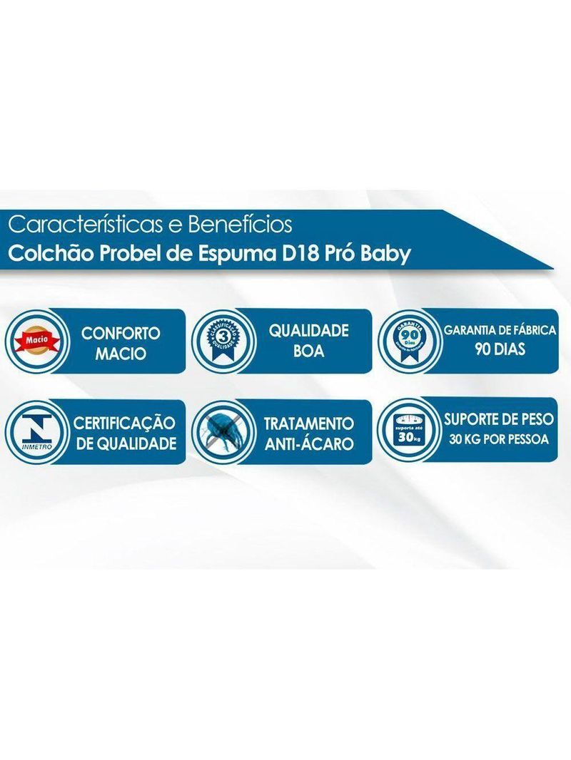 Colchão Infantil D18 Baby Advanced Premium (60x130x12) - Probel