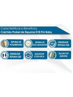 Colchão Infantil D18 Baby Advanced Premium (60x130x12) - Probel