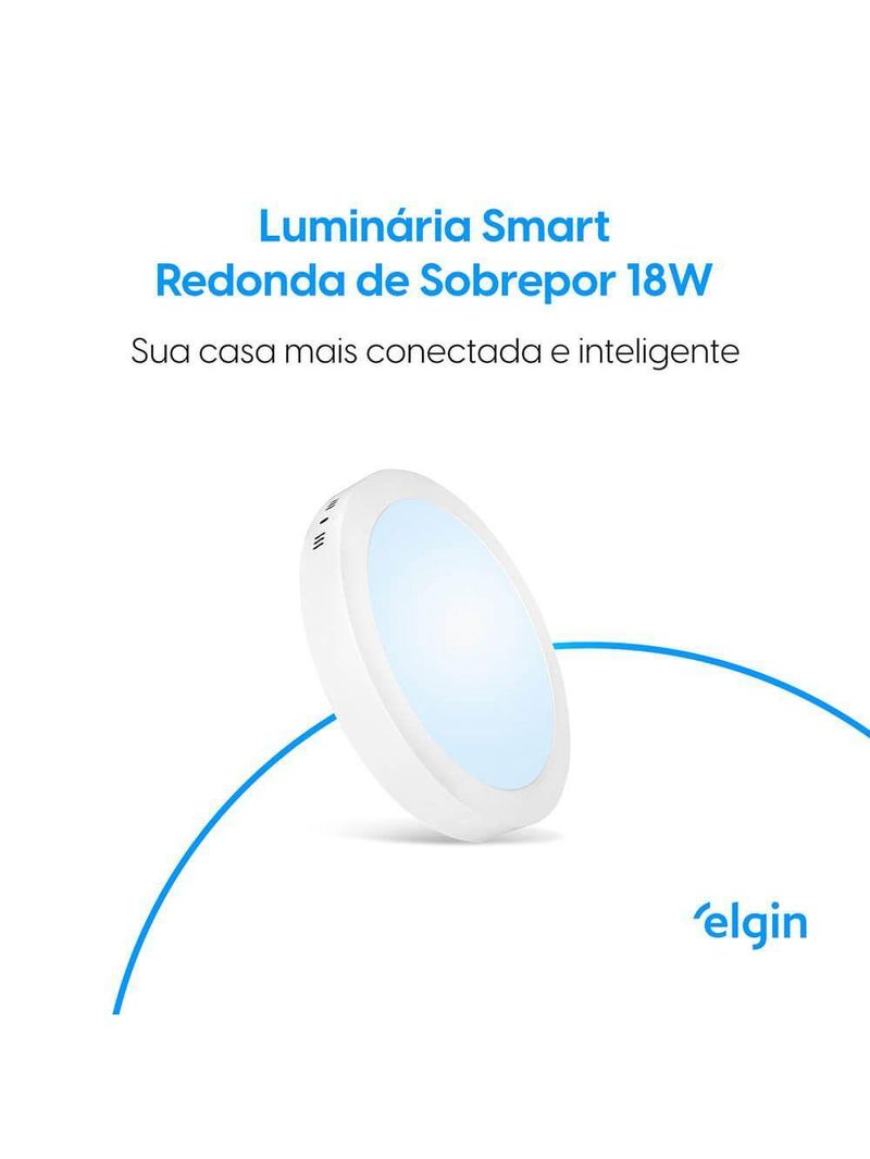 Luminária De Sobrepor Redonda Smart 18W Com E Home Bivolt