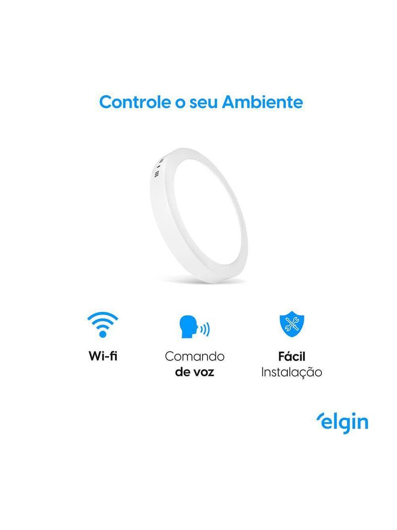 Luminária De Sobrepor Redonda Smart 18W Com E Home Bivolt