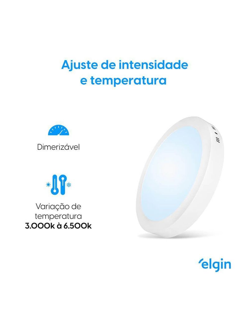 Luminária De Sobrepor Redonda Smart 18W Com E Home Bivolt