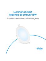 Luminária De Embutir Redonda Smart 18W Com E Home Bivolt