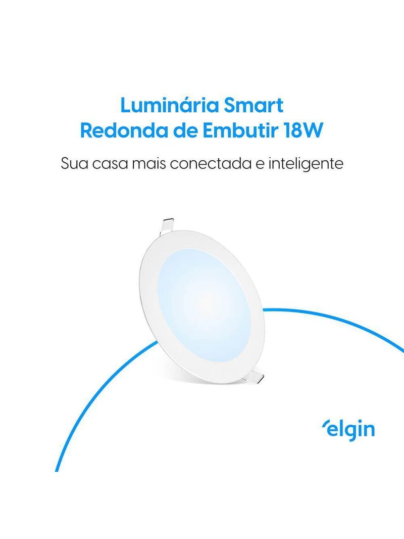 Luminária De Embutir Redonda Smart 18W Com E Home Bivolt