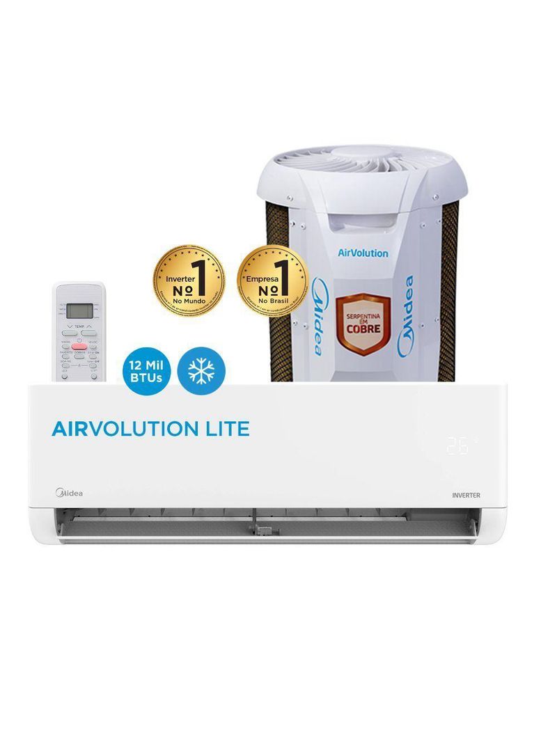 Ar Condicionado Split Inverter Midea Airvolution Lite 12000 BTUs Frio 220V 38TBVCA12M5