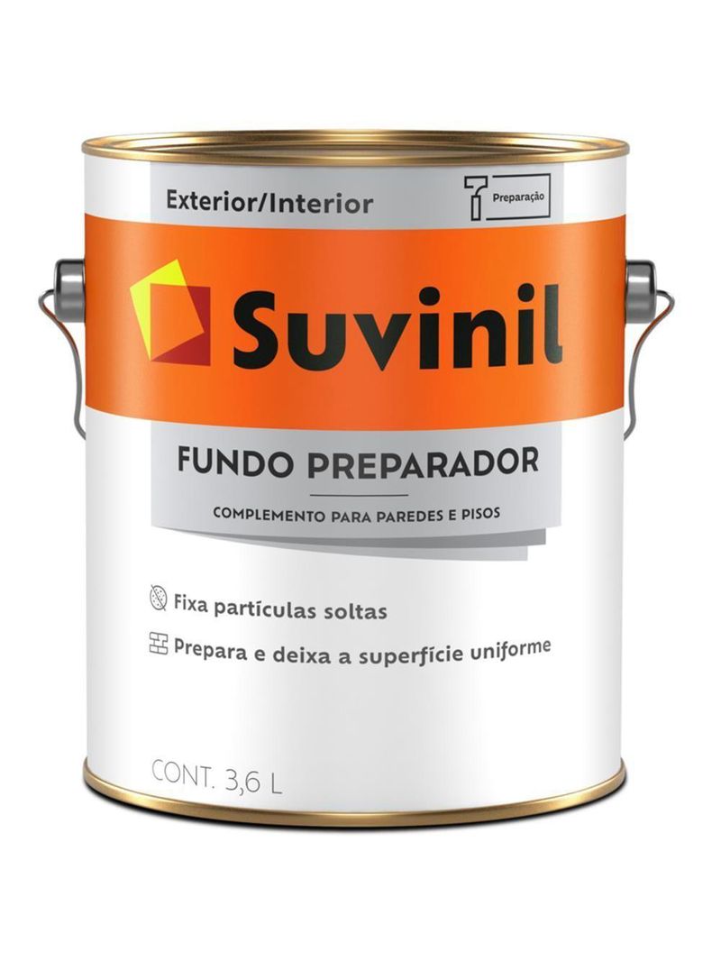 Fundo Preparador Para Parede A Base De água 3,6 Litros - 53394252 - Suvinil Fundo 3,6l Preparador Parede Base Agua