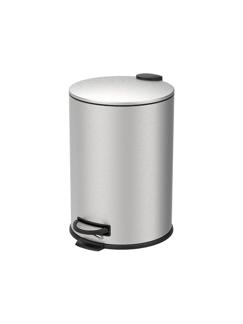 Lixeira inox brinox spin 20l com pedal fechamento suave balde removível