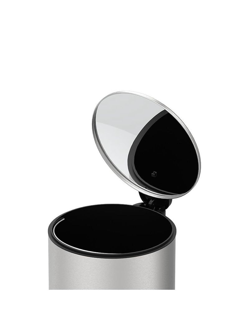 Lixeira inox brinox spin 3l com pedal fechamento suave balde removível