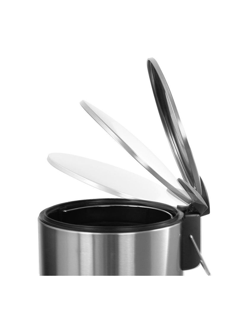 Lixeira inox brinox spin 3l com pedal fechamento suave balde removível