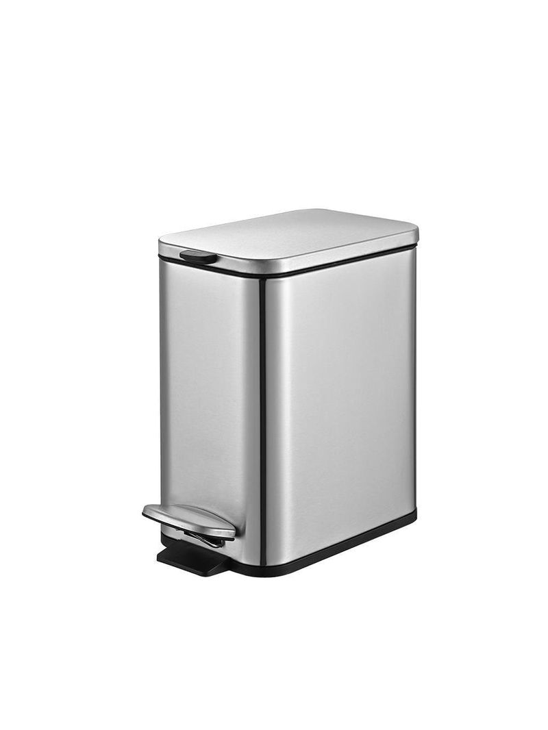 Lixeira inox brinox frame 5l retangular com pedal balde removível