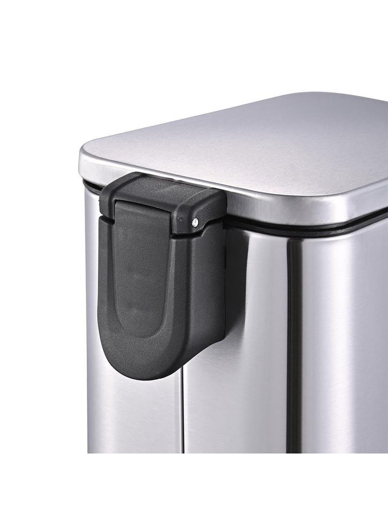 Lixeira inox brinox frame 5l retangular com pedal balde removível