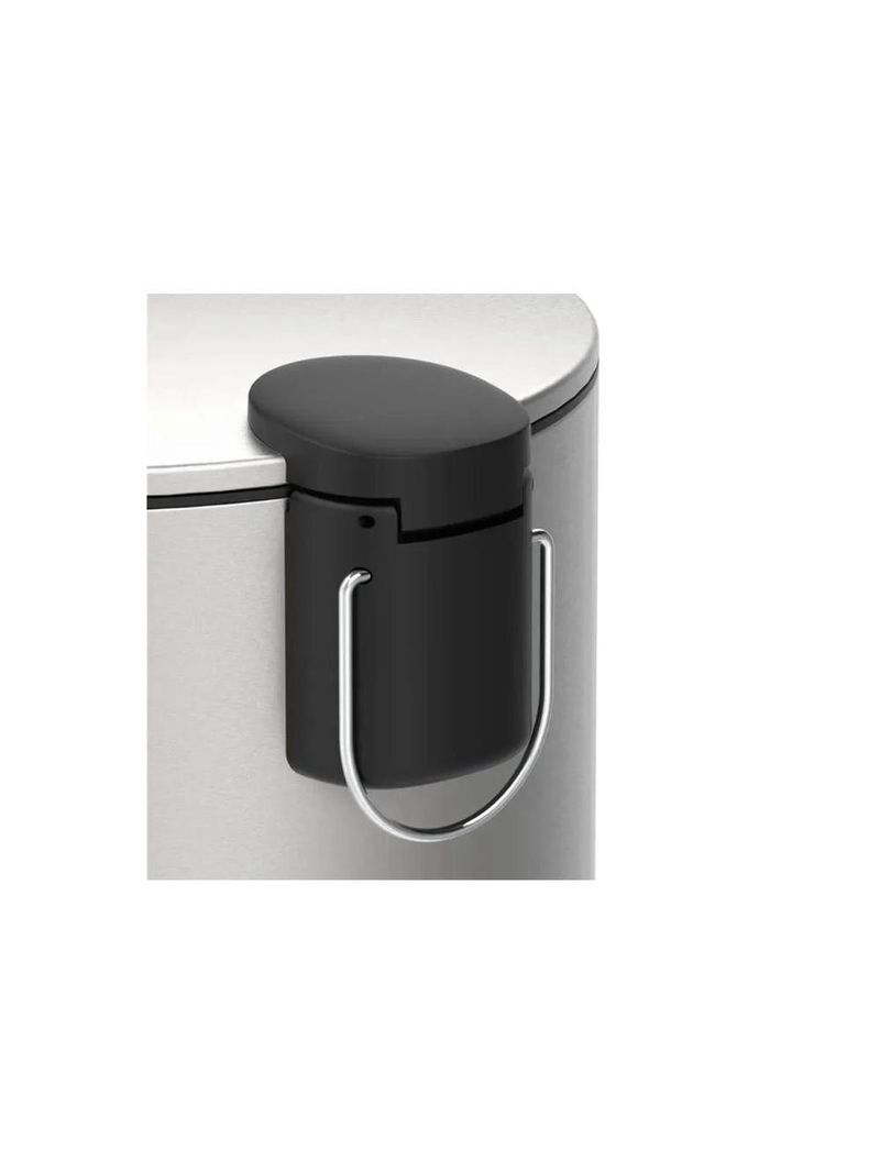 Lixeira inox brinox spin 12l com pedal fechamento suave balde removível