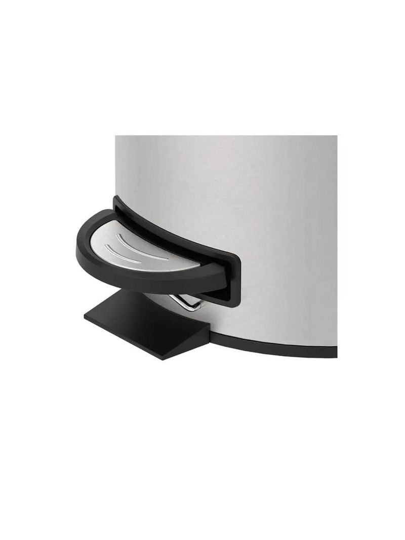 Lixeira inox brinox spin 12l com pedal fechamento suave balde removível