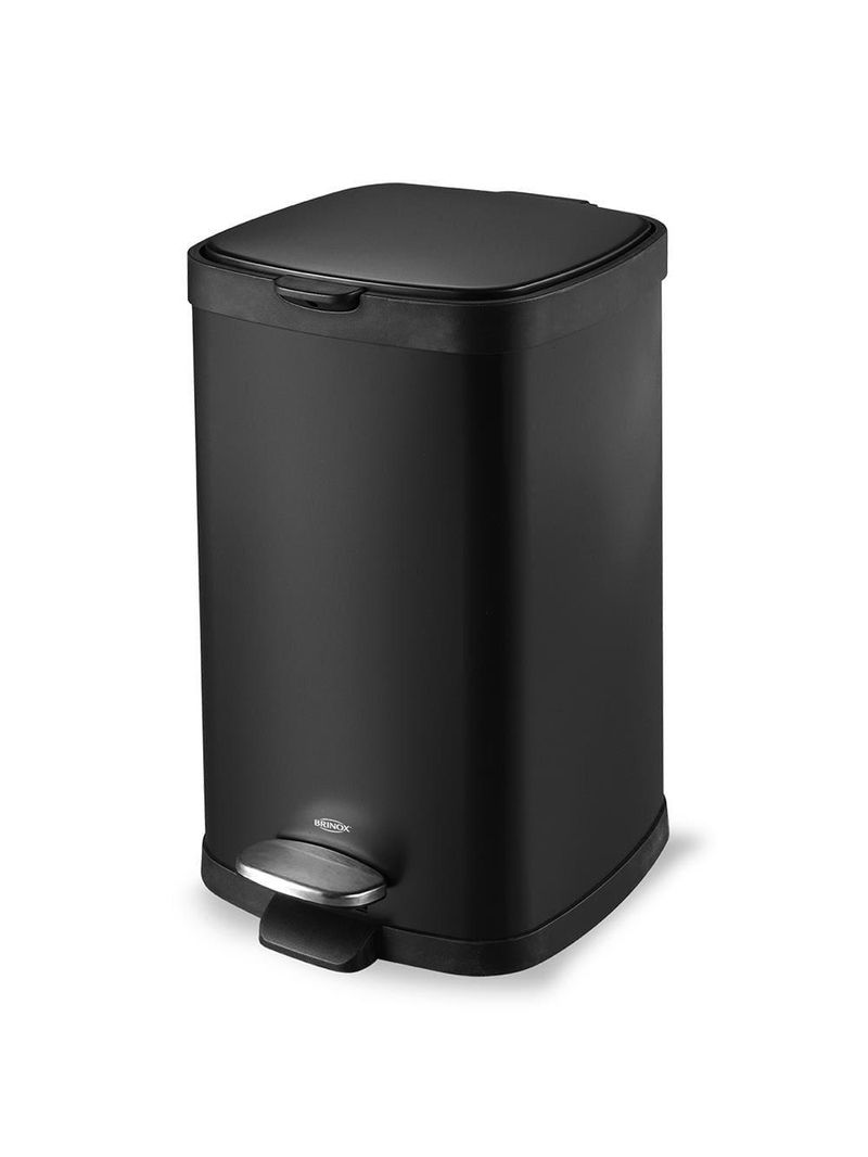 Lixeira brinox com pedal e balde 12 l - preta